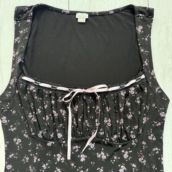 Kimchi Blue Urban Outfitters Sienna Ditsy Floral Black Mini Dress Size Medium - Picture 3 of 13